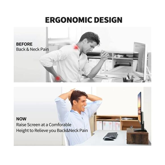 Monitor Stand Riser, 2 Tiers  with Storage Organizer for Home Office(Rust Brown) - Picture 3 of 4